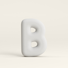 Letter B –  Unglazed ceramic decor