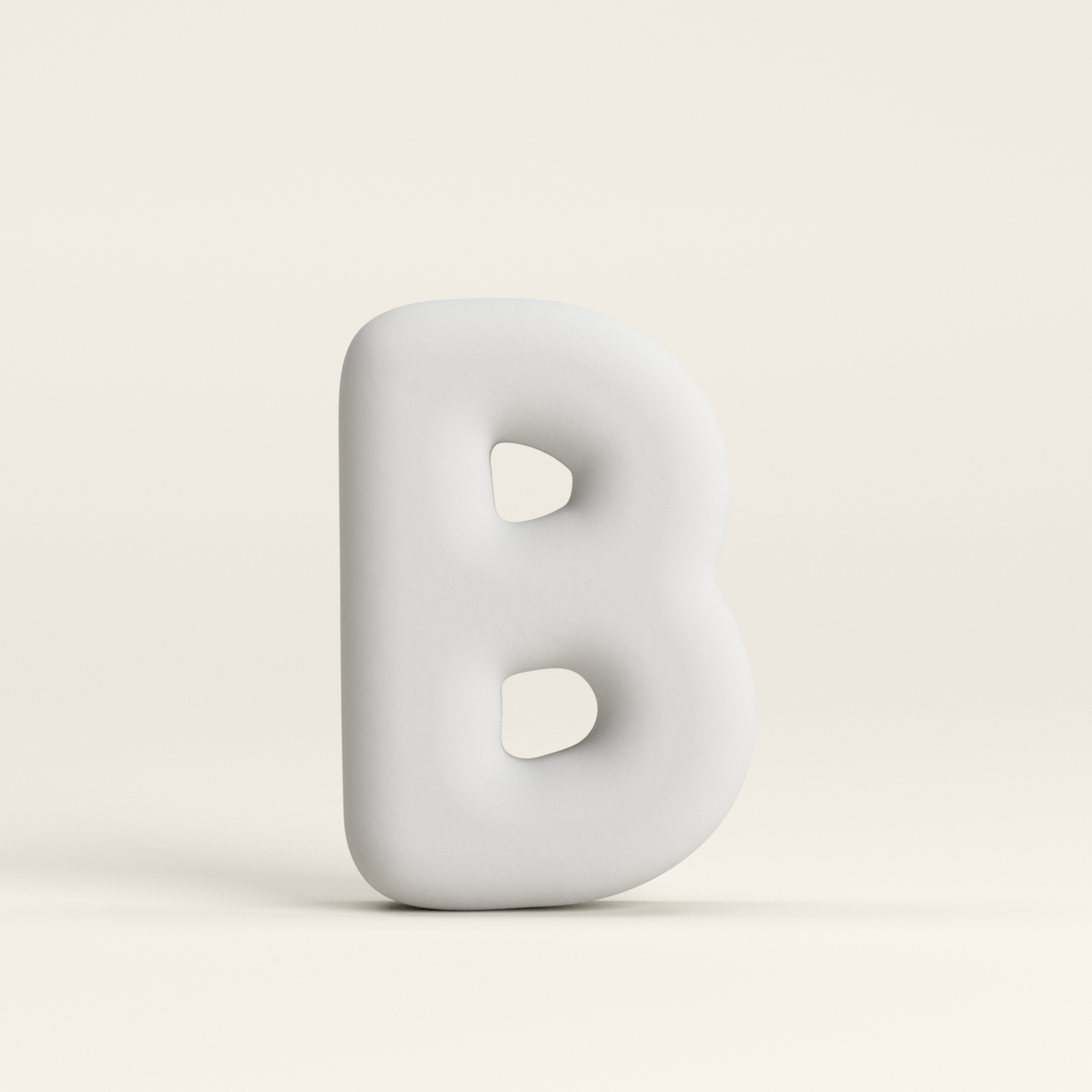 Letter B –  Unglazed ceramic decor