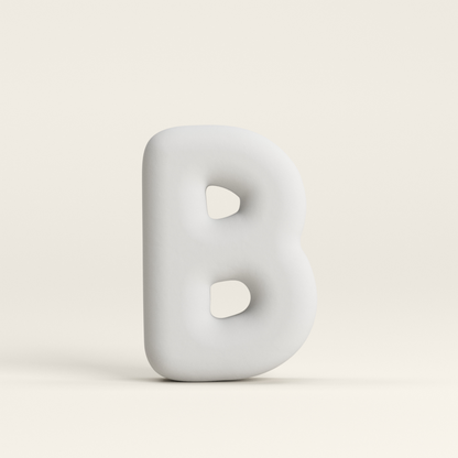 Letter B –  Unglazed ceramic decor
