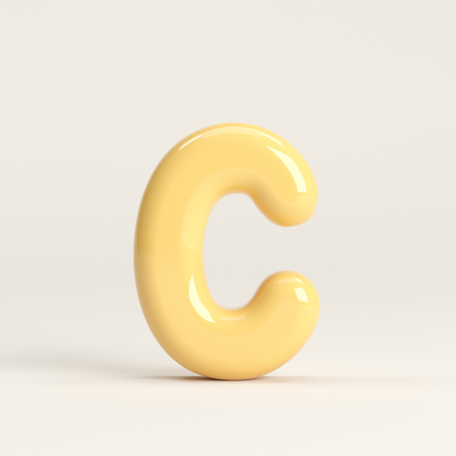 Letter C – handcrafted ceramic decor