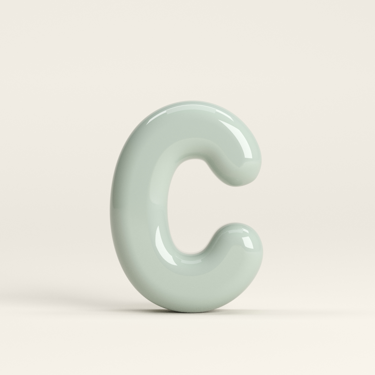 Letter C – handcrafted ceramic decor