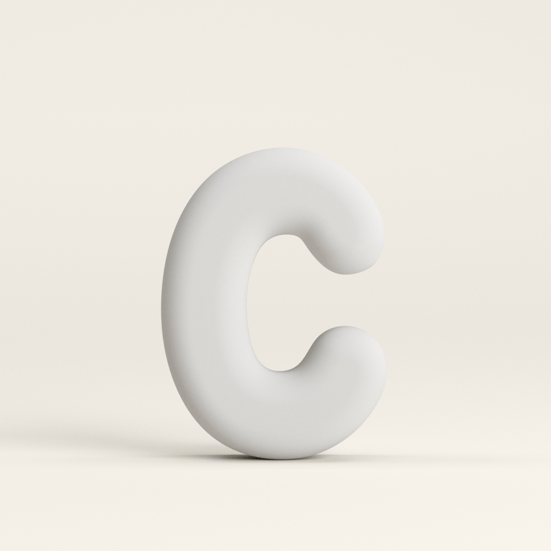 Letter C –  Unglazed ceramic decor
