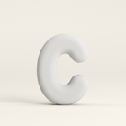 Letter C –  Unglazed ceramic decor