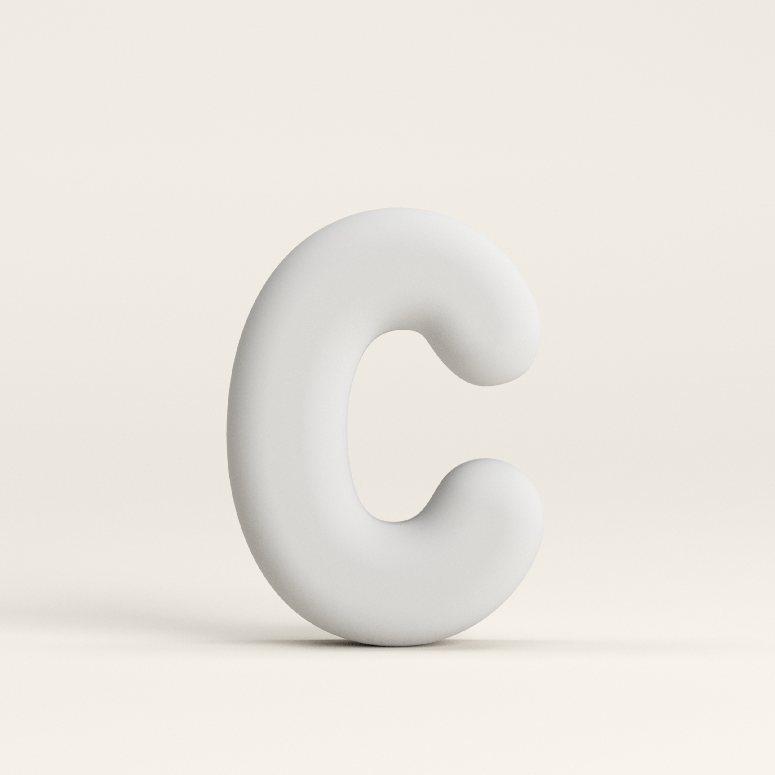 Letter C –  Unglazed ceramic decor