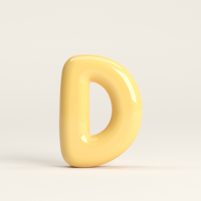 Letter D – handcrafted ceramic decor