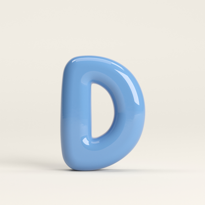 Letter D – handcrafted ceramic decor