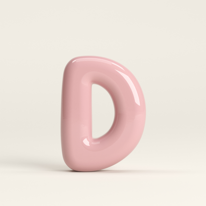 Letter D – handcrafted ceramic decor