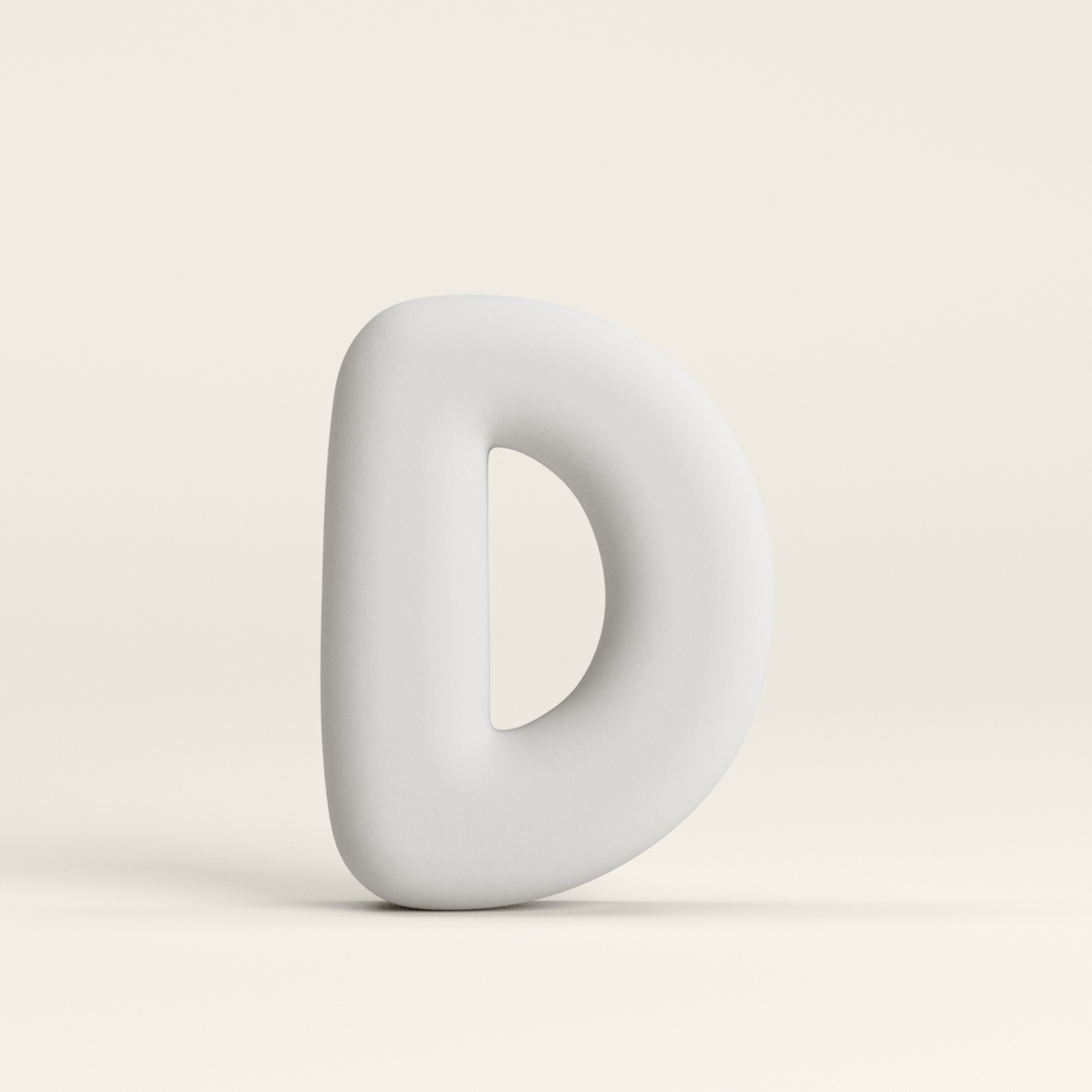 Letter D –  Unglazed ceramic decor