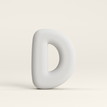 Letter D –  Unglazed ceramic decor