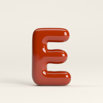 Letter E – handcrafted ceramic decor