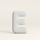 Letter E –  Unglazed ceramic decor
