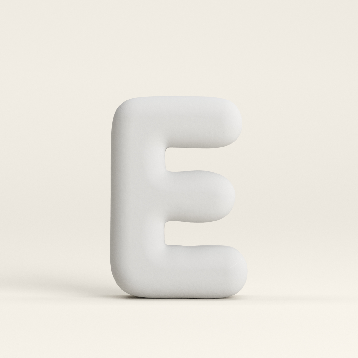 Letter E –  Unglazed ceramic decor