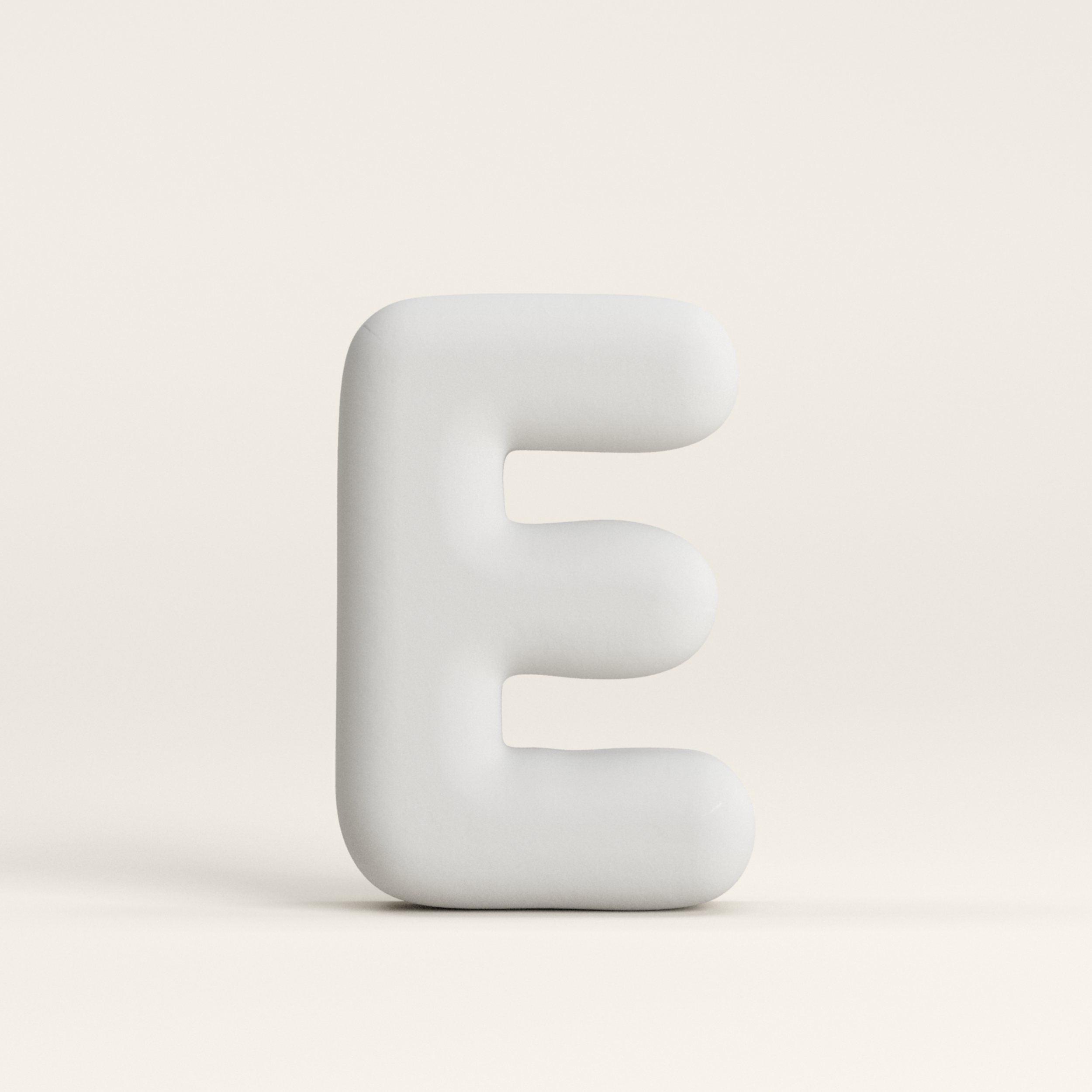 Letter E –  Unglazed ceramic decor