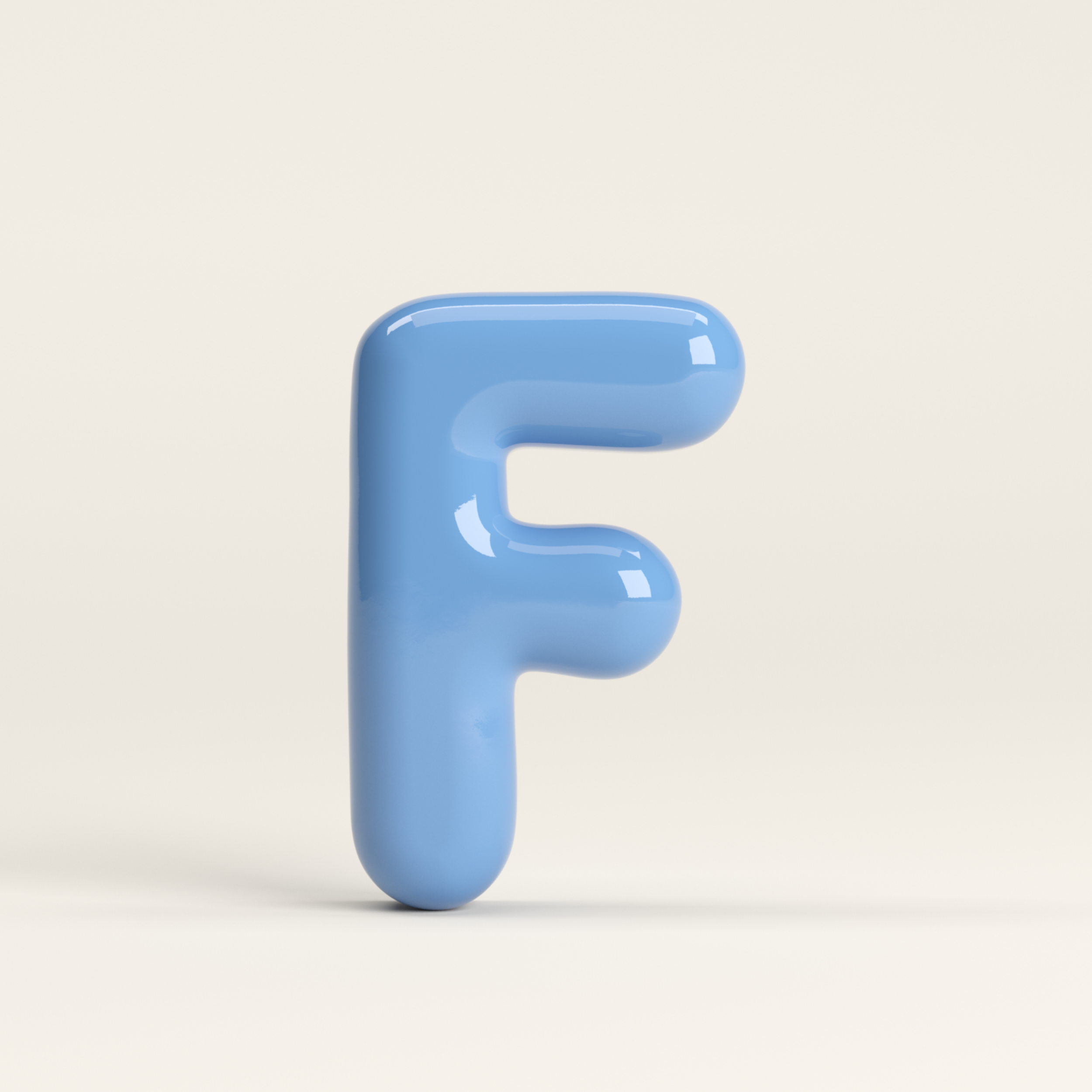 Letter F – handcrafted ceramic decor