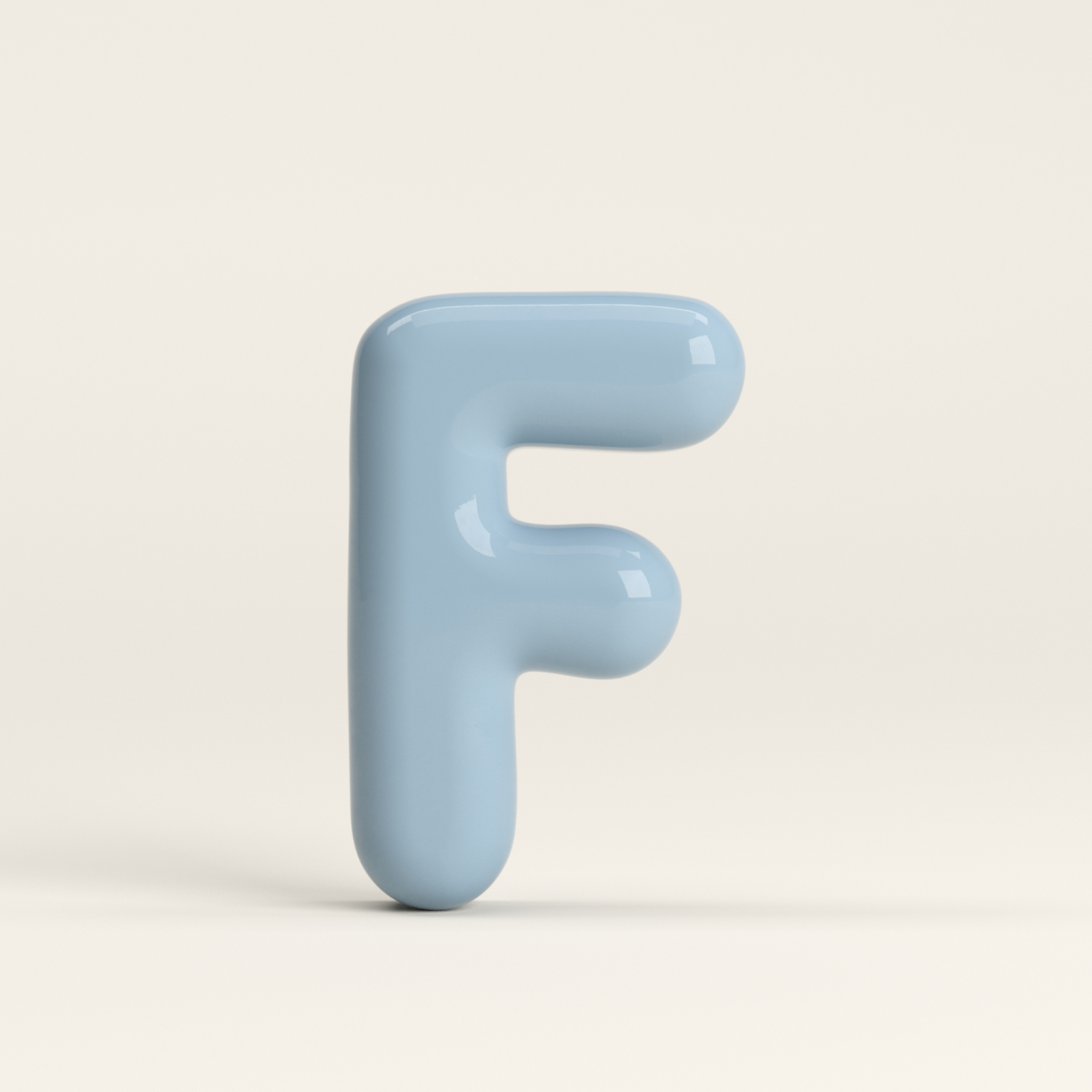 Letter F – handcrafted ceramic decor