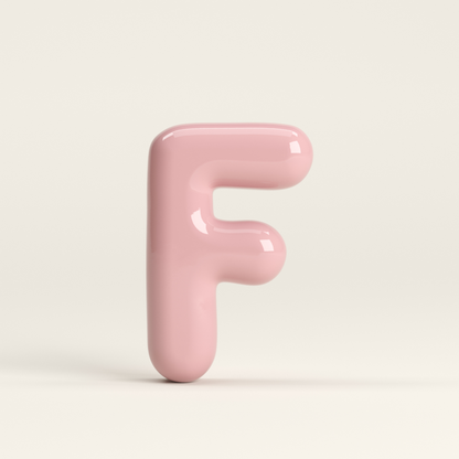 Letter F – handcrafted ceramic decor