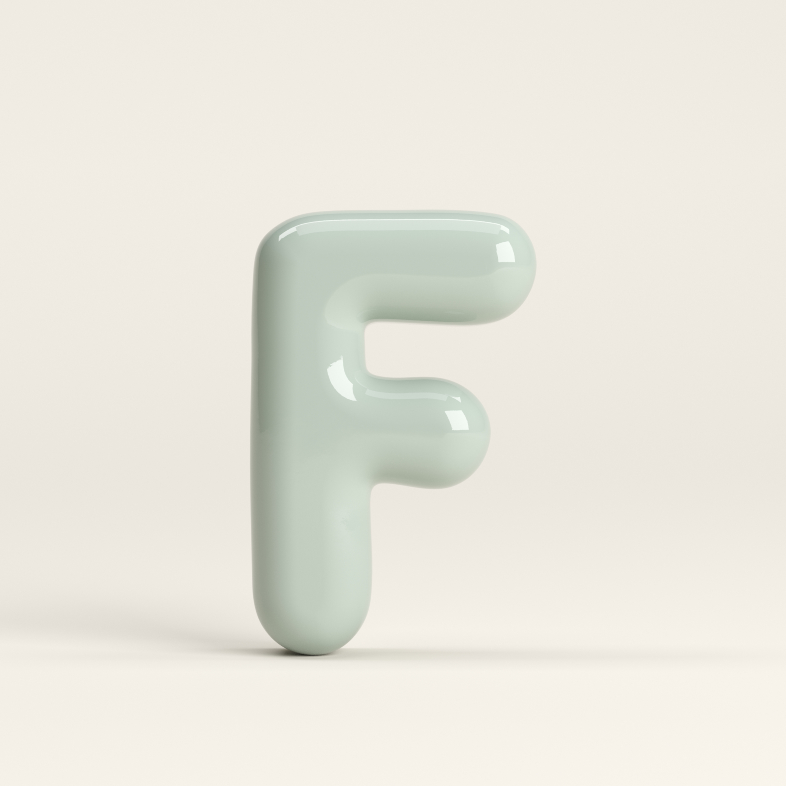Letter F – handcrafted ceramic decor