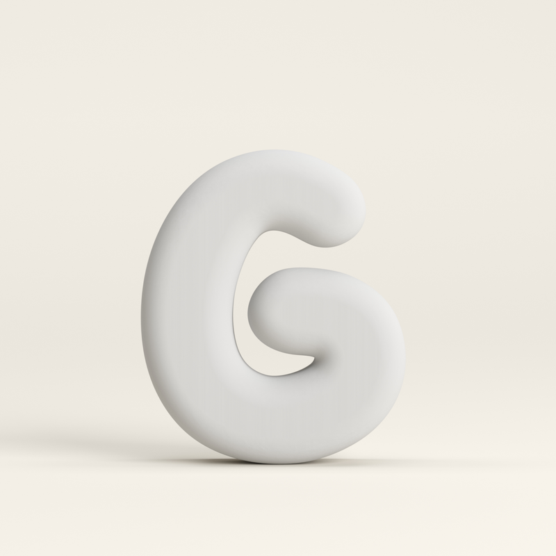 Letter G –  Unglazed ceramic decor