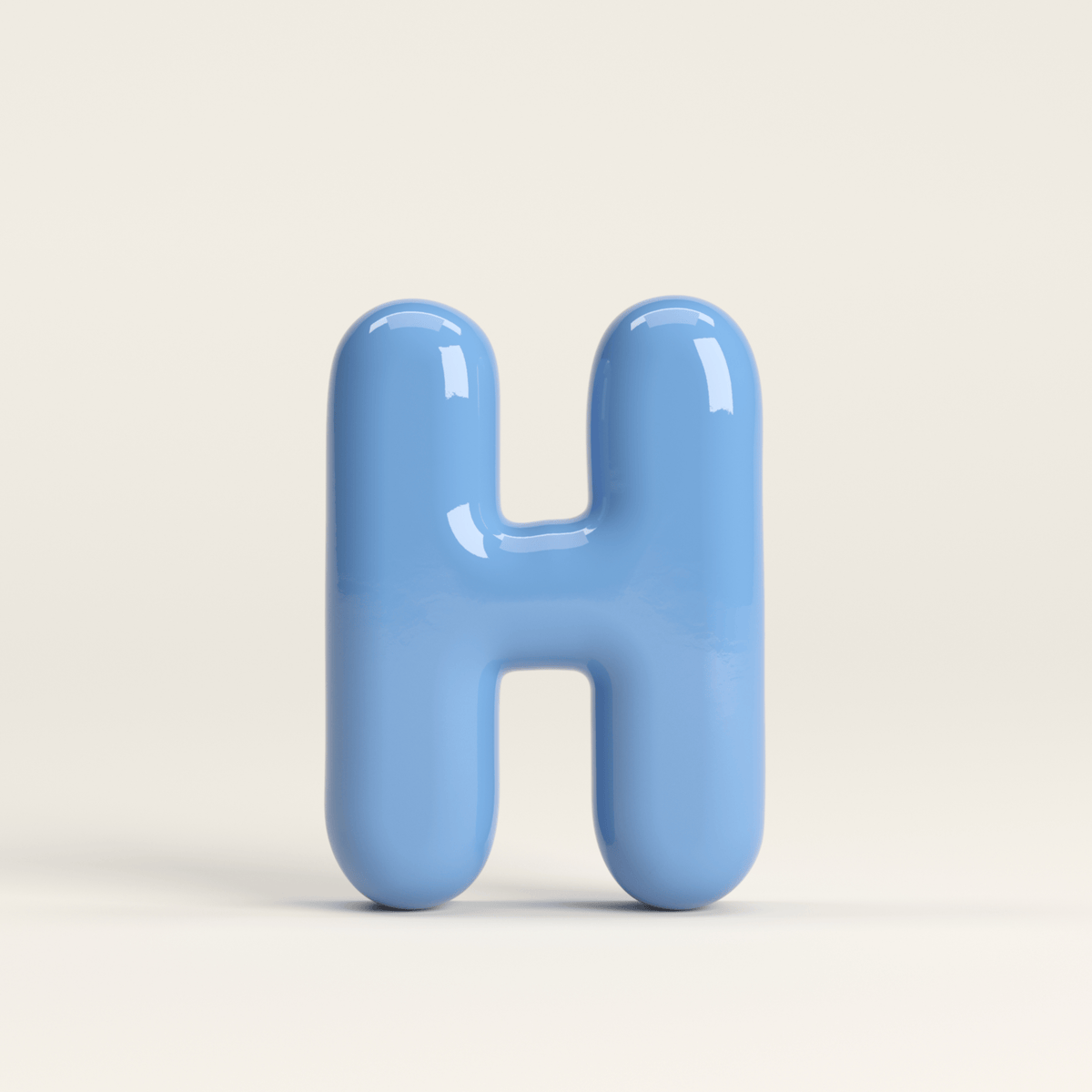 Letter H – handcrafted ceramic decor