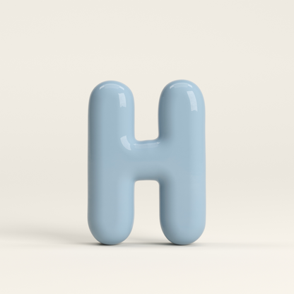 Letter H – handcrafted ceramic decor