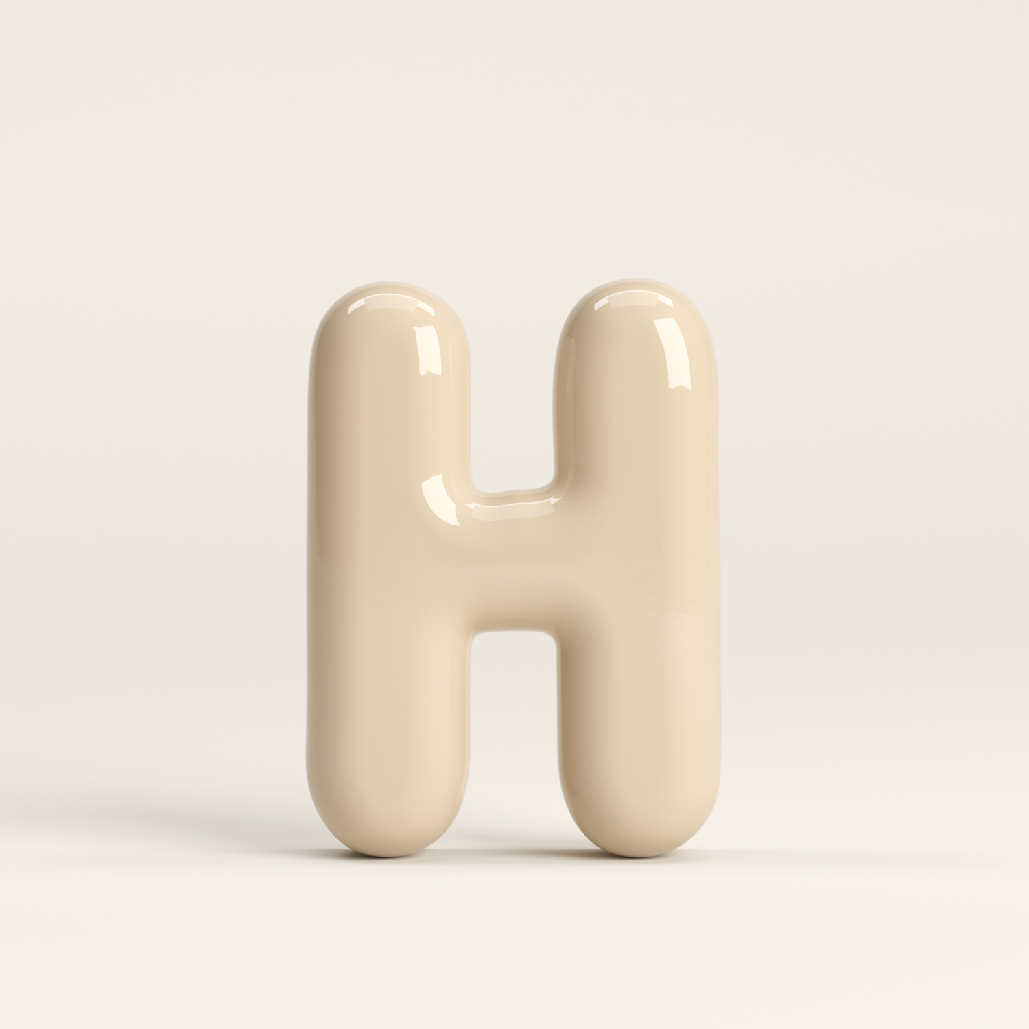 Letter H – handcrafted ceramic decor