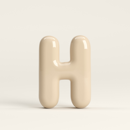Letter H – handcrafted ceramic decor