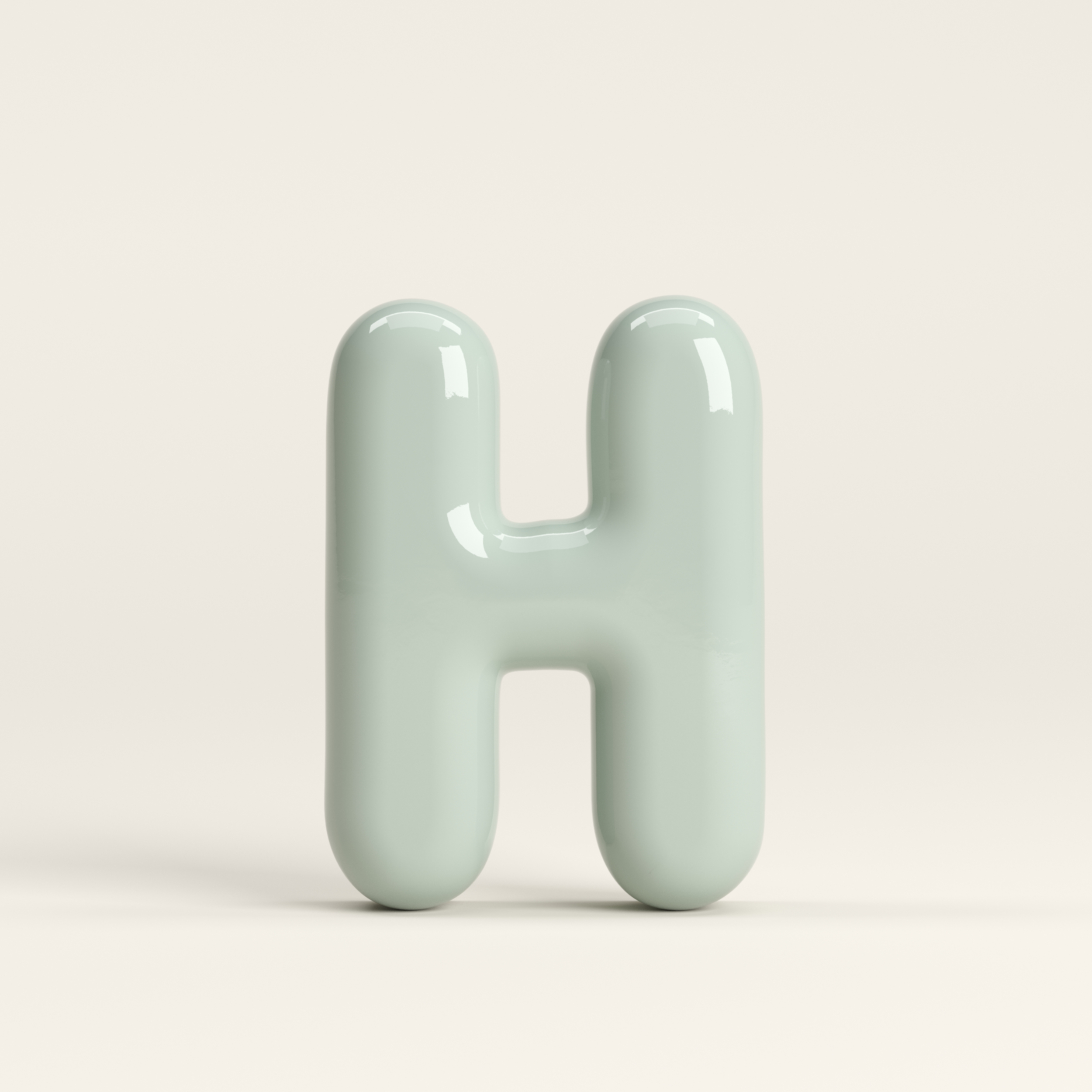 Letter H – handcrafted ceramic decor
