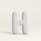 Letter H –  Unglazed ceramic decor