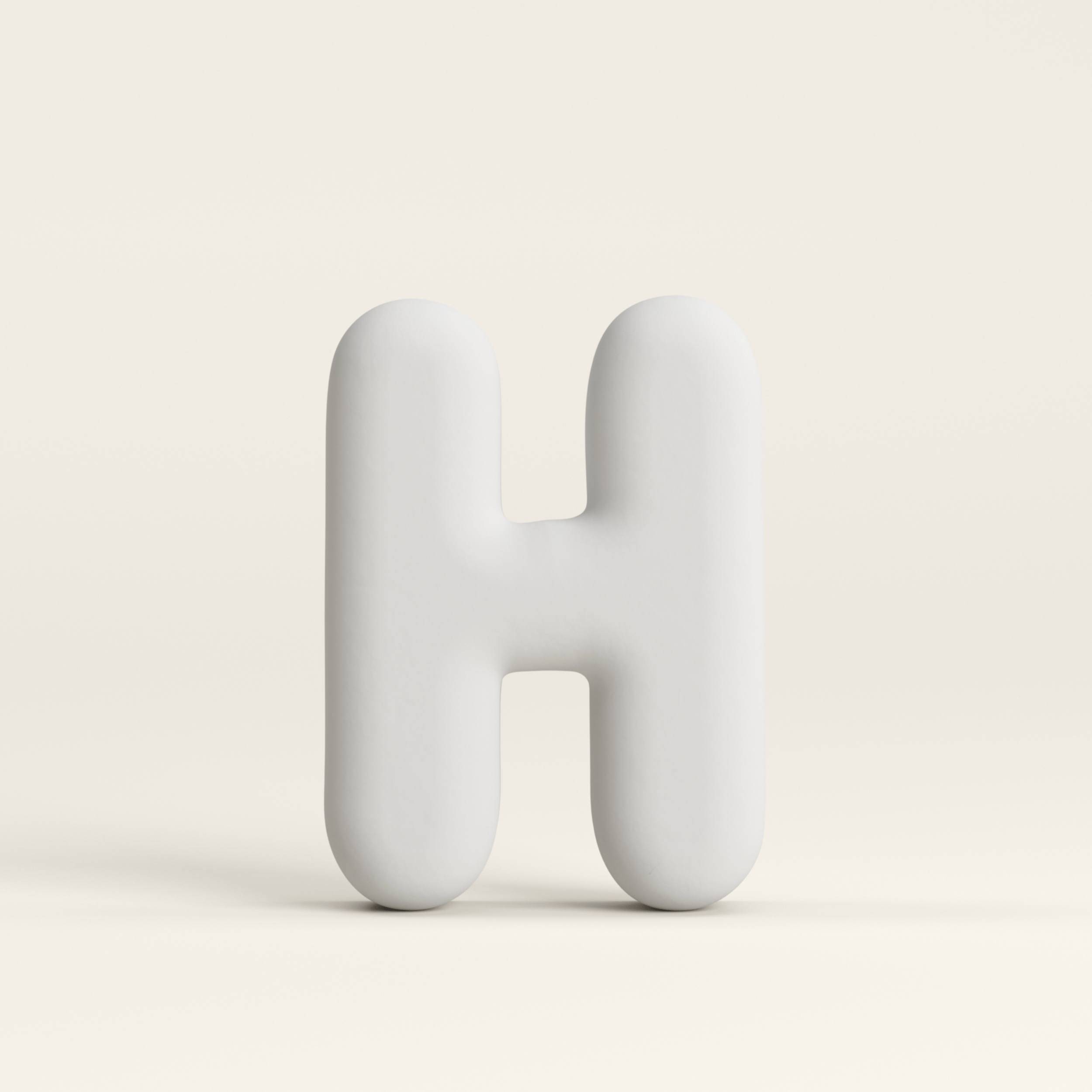 Letter H –  Unglazed ceramic decor