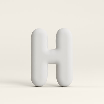 Letter H –  Unglazed ceramic decor