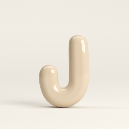 Letter J – handcrafted ceramic decor