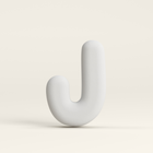 Letter J –  Unglazed ceramic decor