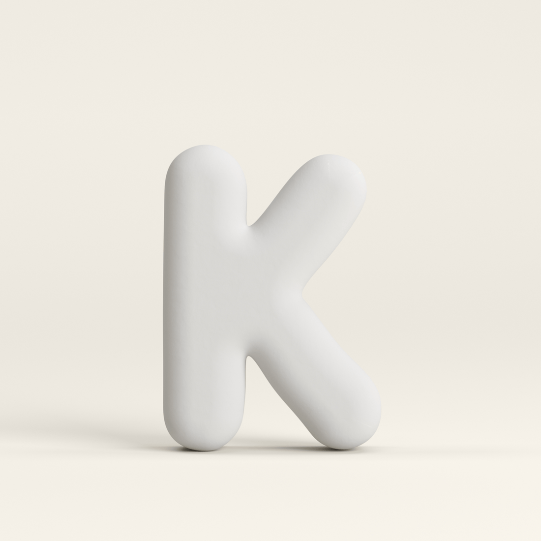 Letter K –  Unglazed ceramic decor