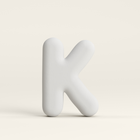 Letter K –  Unglazed ceramic decor