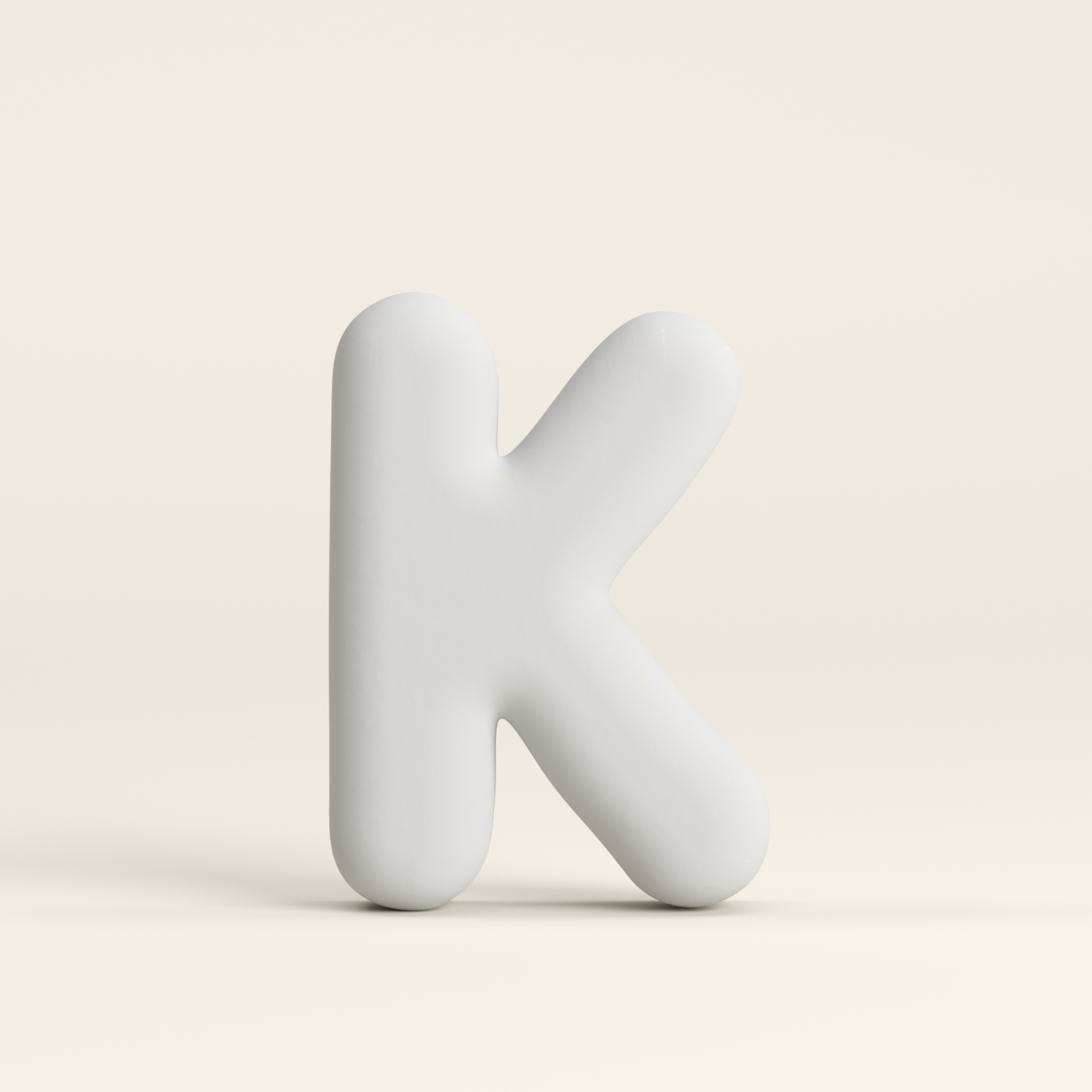 Letter K –  Unglazed ceramic decor
