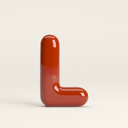 Letter L – handcrafted ceramic decor