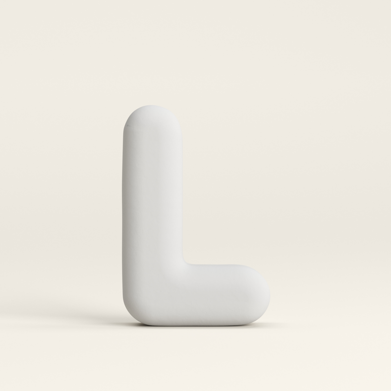 Letter L –  Unglazed ceramic decor