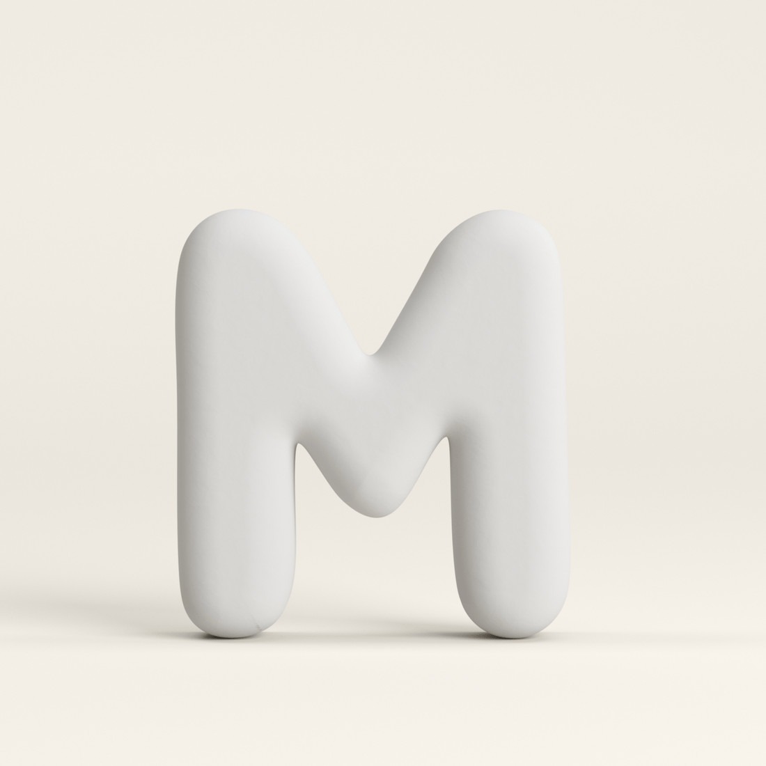 Letter M –  Unglazed ceramic decor