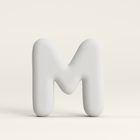 Letter M –  Unglazed ceramic decor