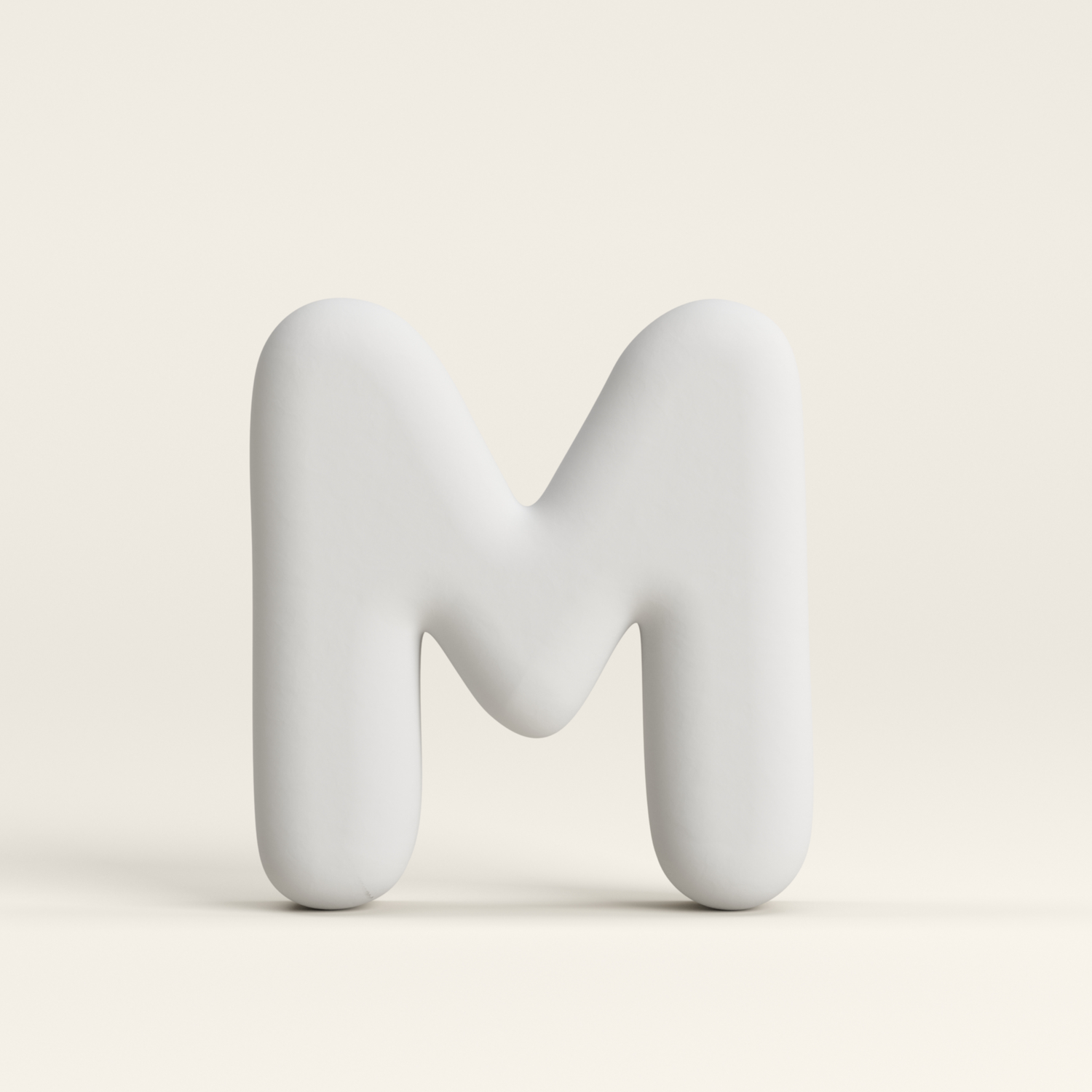 Letter M –  Unglazed ceramic decor