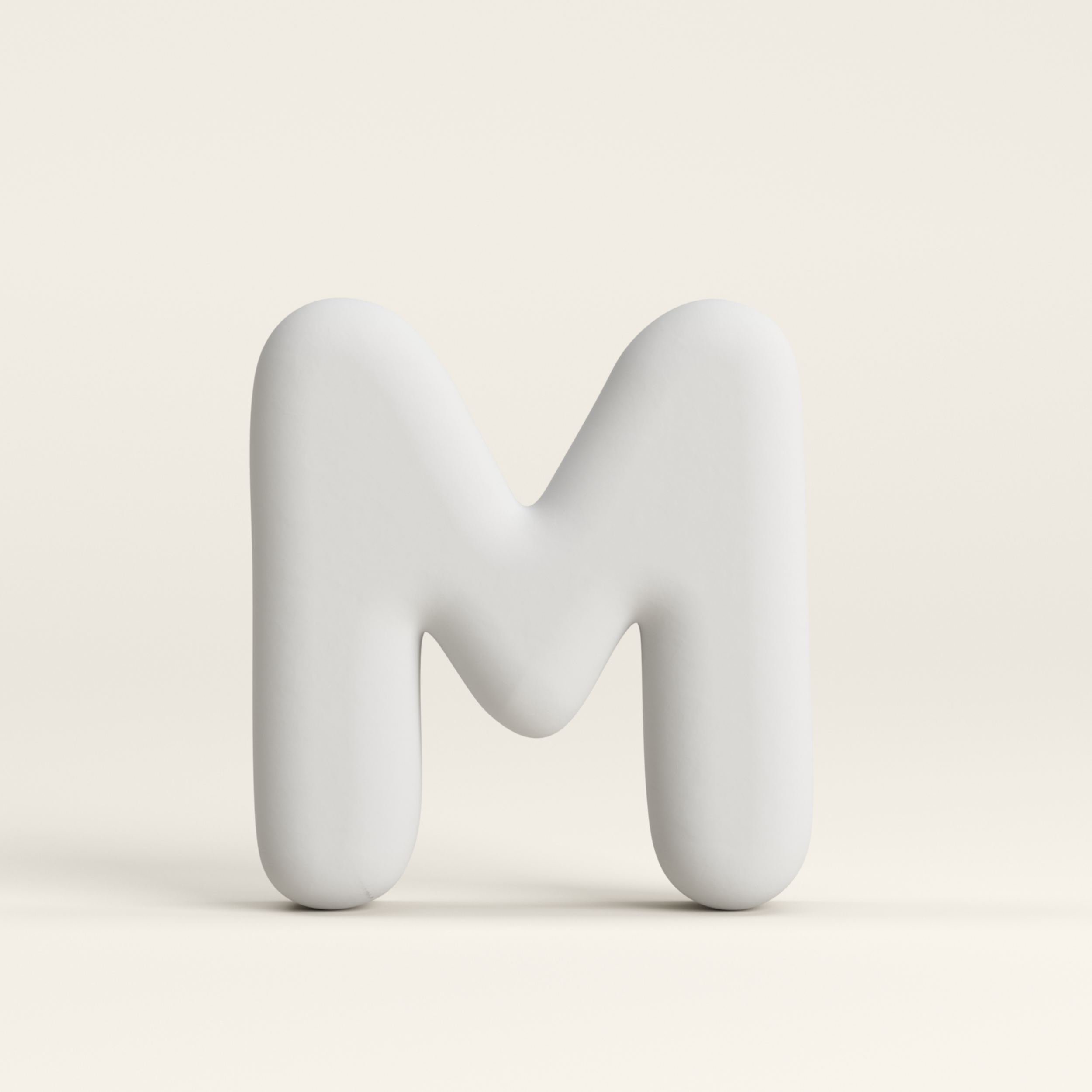 Letter M –  Unglazed ceramic decor