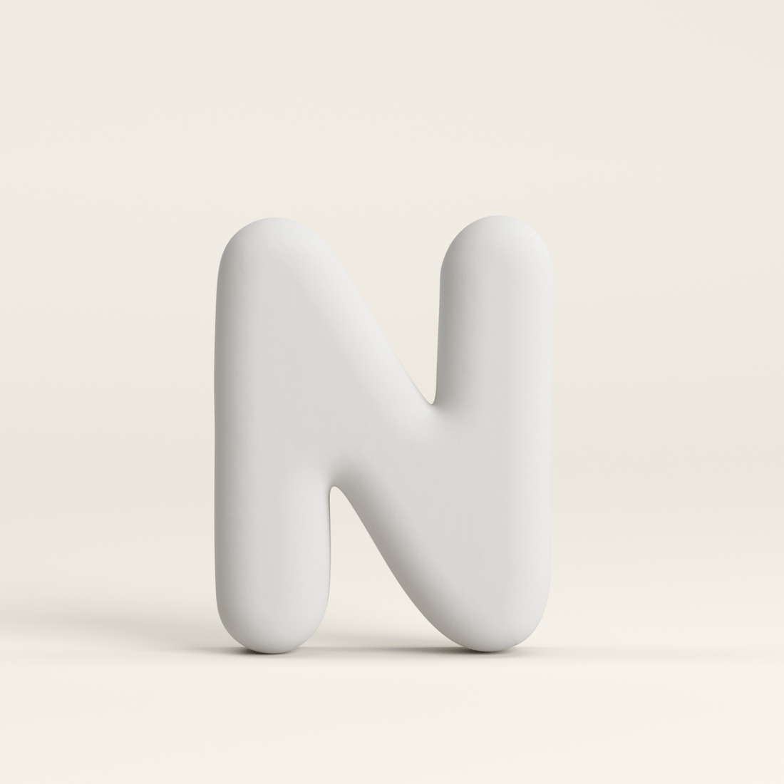 Letter N –  Unglazed ceramic decor