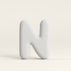 Letter N –  Unglazed ceramic decor