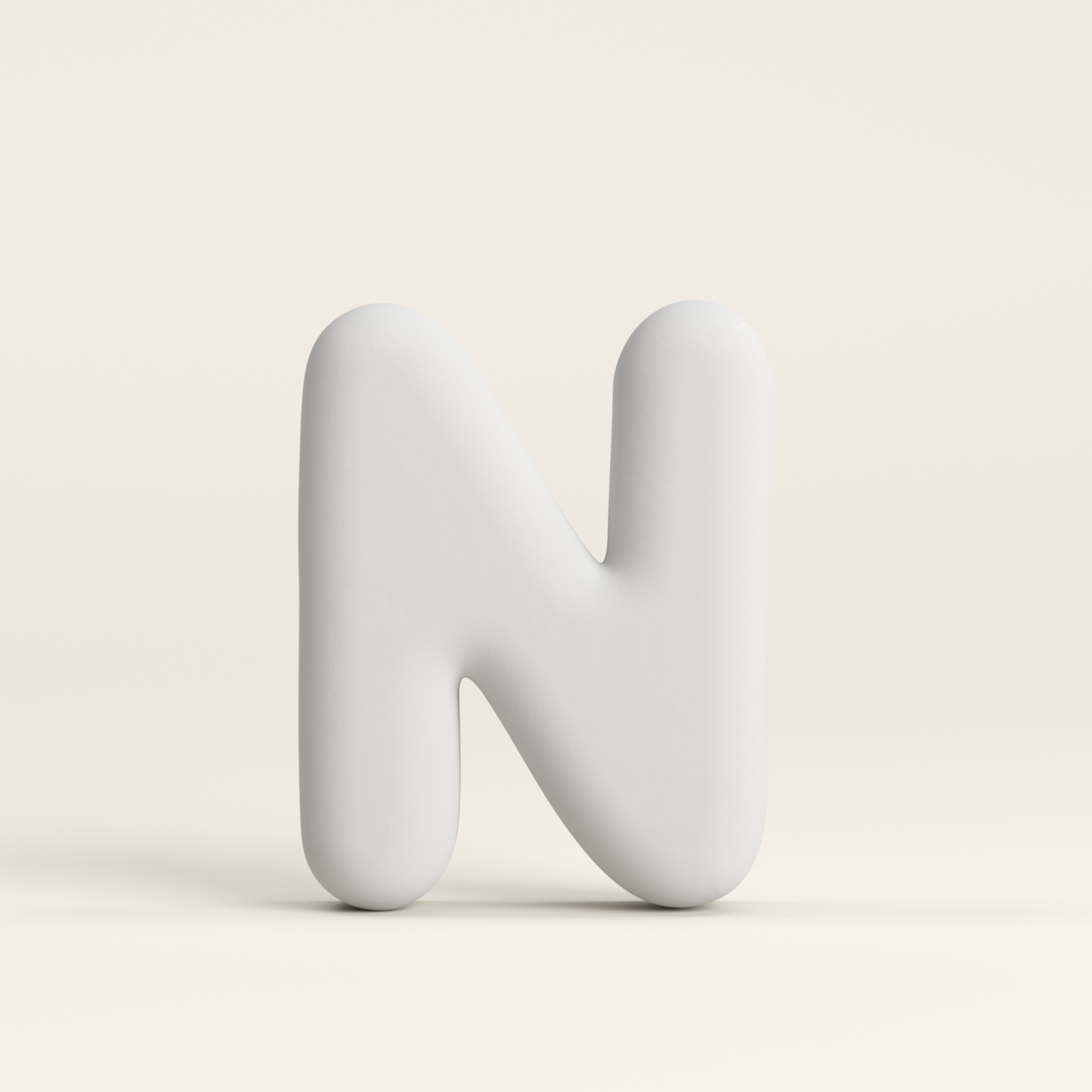 Letter N –  Unglazed ceramic decor