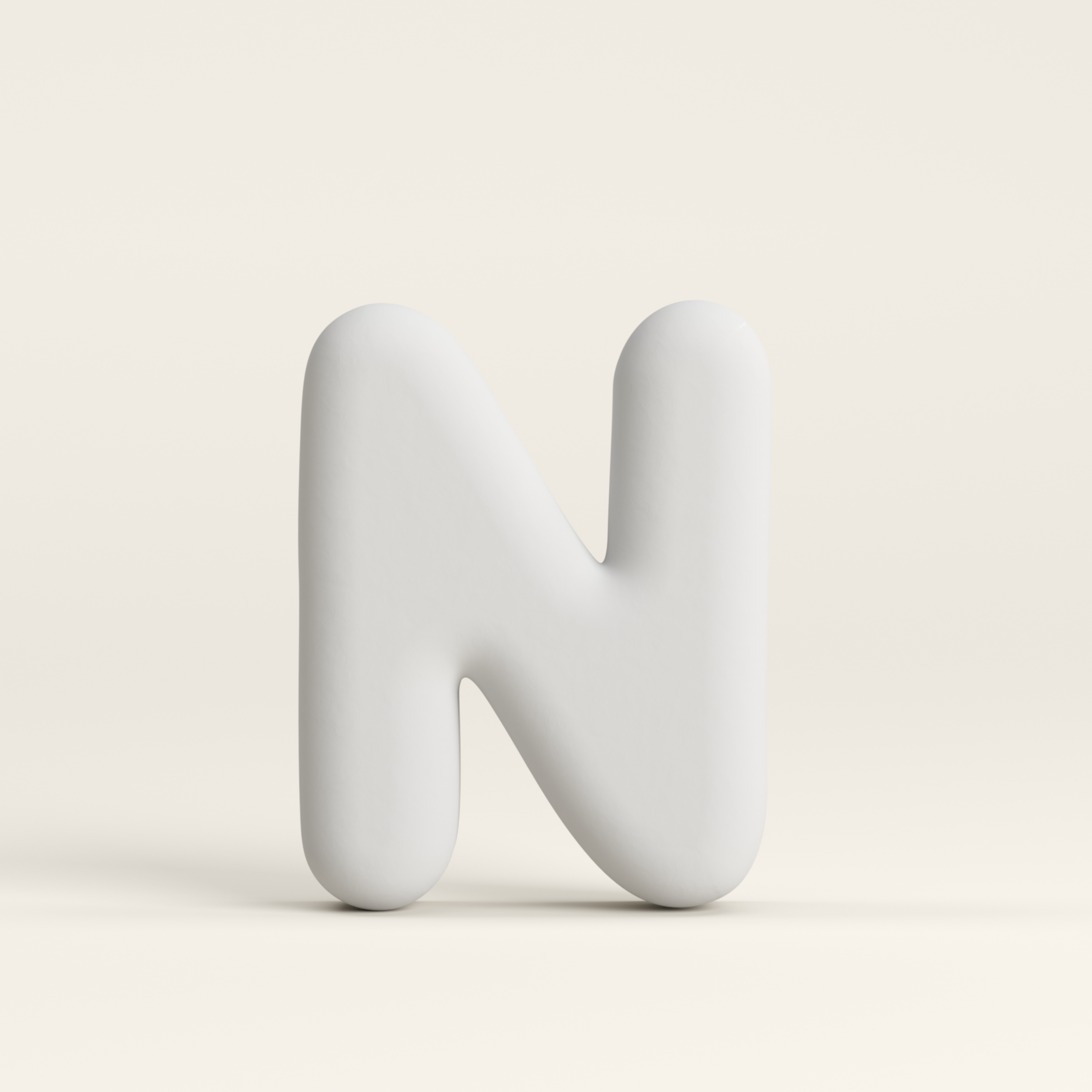 Letter N –  Unglazed ceramic decor
