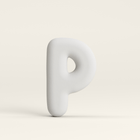 Letter P –  Unglazed ceramic decor