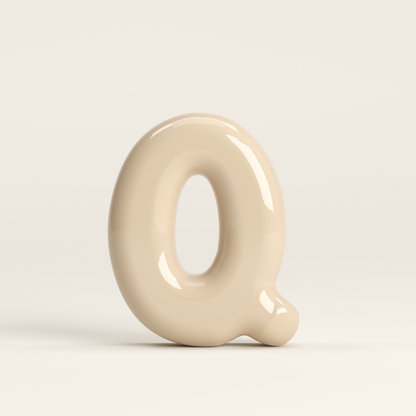 Letter Q – handcrafted ceramic decor
