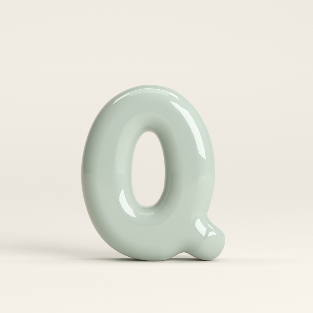 Letter Q – handcrafted ceramic decor