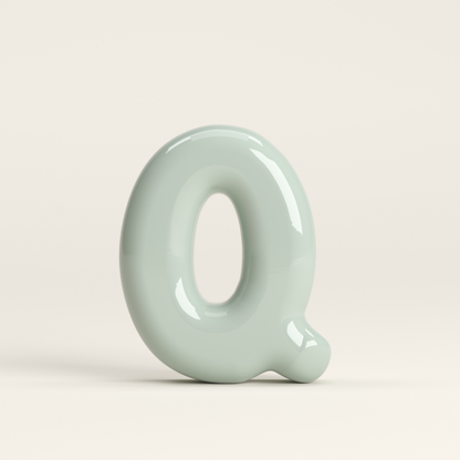 Letter Q – handcrafted ceramic decor