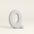 Letter Q –  Unglazed ceramic decor